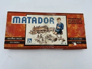 Matador Holzbaukasten Nr 2 Ingenieur Korbuly’s Builder Set Uncounted See Pics - Imagen 1 de 9