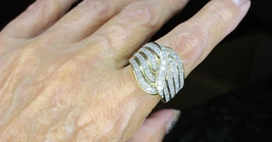 NEW 2.59 tcw round diamond cocktail ring size 7 gold over sterling silver - Picture 1 of 14