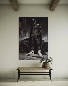 Batman Leinwand Bild Gotham Fledermaus Dekoration Kunst Stil Wandbild Pop-Art - Picture 1 of 2