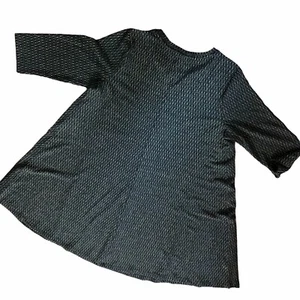 Ellos Black Midi Dress Sz 14/16 M Ellos Sz) Knee Length Slouchy Metallic Accent - Picture 1 of 8