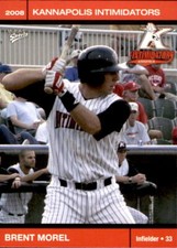 2008 Kannapolis Intimidators 2nd Half Multi-Ad 3 Brent Morel Bakersfield CA Card