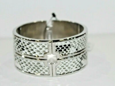 Chico's Ryan Python Cuff Bracelet Silver Black Gray White NWT - Image 1 of 4