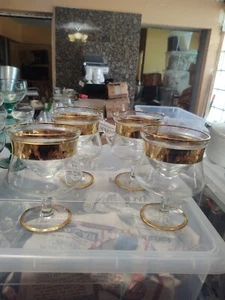 Juego de 4 cócteles de mariscos dorados del desierto Avitra con inserciones - Imagen 1 de 5