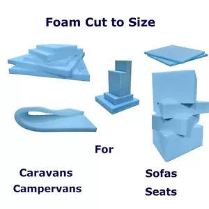 BLUE Firm Foam Cut to Any size High Density Foam Cushions Seat Pads Firm - Picture 1 of 3