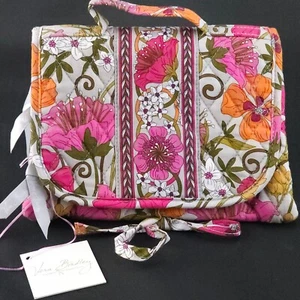 NWT Vera Bradley Tea Garden Travel Cosmetic Bag/Organizer Tie Closure MILD STAIN - Picture 1 of 8