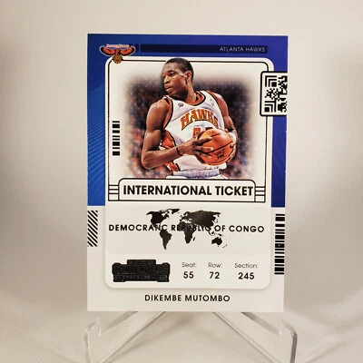 2021-22 Panini Contenders International Ticket Dikembe Mutombo #28 Atlanta Hawks - Image 1 of 2