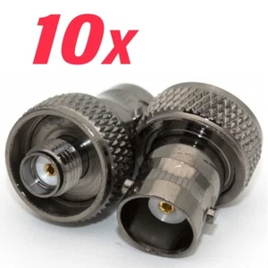 10x czarny BNC żeński na gniazdo SMA Dis RF koncentryczny adapter złącza niklowany - Zdjęcie 1 z 8