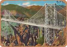 Metal Sign - Colorado Postcard - Suspension bridge over the Royal Gorge, Canon