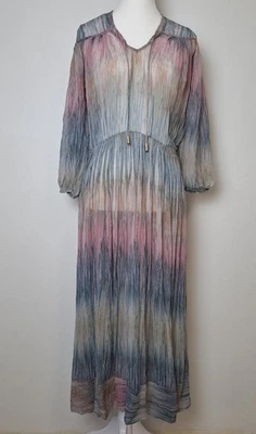 Maxi Vestido Zimmermann 100% Seda Ombre Talla 0 (AU 8) Boho Resort Gasa Pastel  Foto 1 de 4