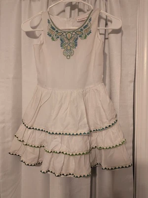 Vestido de celebración American Girl Lea's sin mangas de algodón forrado en capas talla 7 Foto 1 de 4