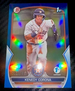 KENEDY CORONA 2023 Bowman 1st Edition BLUE FOIL #’d 101/150 1st Bowman Astros - Picture 1 of 5