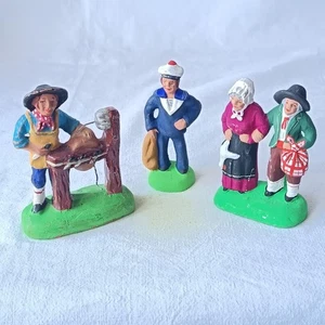 3 ALTE SANTONS ADRY MARINE SCHLEPPER UND PAAR 9 CM - Bild 1 von 3