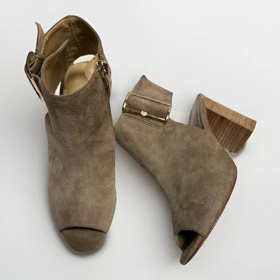 Vaneli Gamuza Punta Abierta Eslinga Trasera Botín Tacones Bloque Zapatos Talla 6.5 Foto 1 de 4