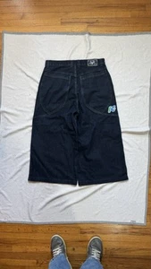 Vintage Y2K Kikwear Embroidered Wide Leg Cargo Jeans - Picture 1 of 7