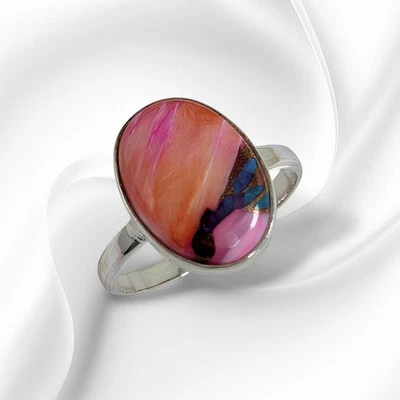 Solid 925 Sterling Silver Women's Ring With Authentic Dahlia Copper Turquoise  - Image 1 of 4