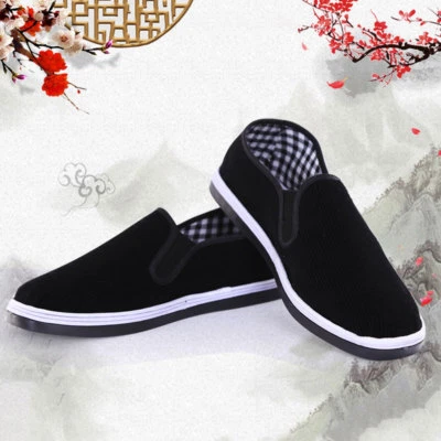 Men Women Casual Cloth Shoes Soft Chinese Art Kung Fu Martial Flat Shoes Slip On - Image 1 of 4
