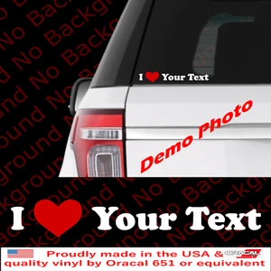 I Heart Love Your Free Text Custom Vinyl Decal Personalization Sticker FY015 - Picture 1 of 7