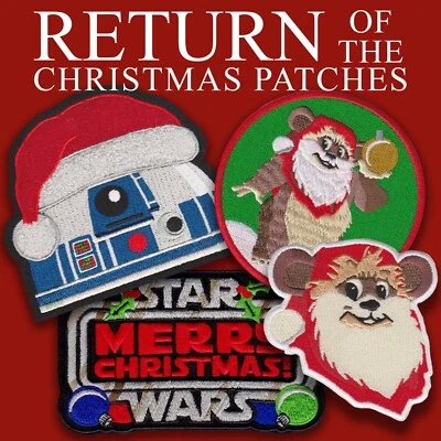 Star Wars themed Holiday patches---R2-D2, Wicket Claus Ewok, Merry Christmas - Image 1 of 4