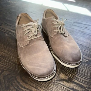 Johnston Murphy Mens Mcguffey Oxfords Sneakers Casual Beige Leather Laced 9.5 M - Picture 1 of 5