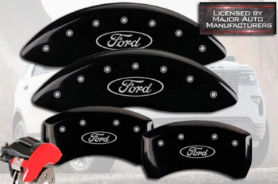 Черные передние + задние крышки суппортов тормозных дисков MGP 2011-2019 «Ford» Explorer HD - Изображение 1 из 4