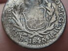 1845 Peru 1/2 Real Silver Coin- Rare
