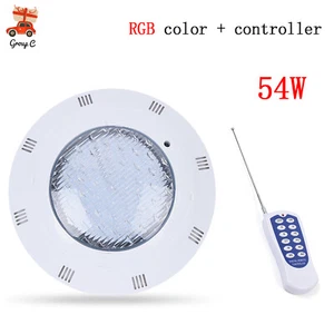 54W Swimming Pool Light RGB Color PC + ABS Shell AC12V with RF Remote Controller - Picture 1 of 13