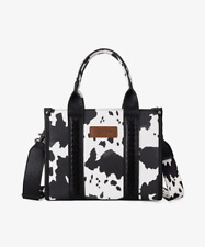 Wrangler Cow Print Concealed Carry Tote Crossbody Black