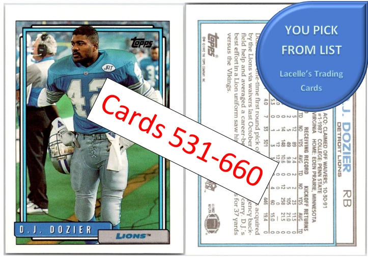 1992 Topps Football NFL Football Series 2 -Cards ( 531 - 660 )- U-Pick From List - Image 1 of 1