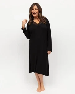 Cyberjammies Nightdress Modal Women Carolynn Black Jersey Short Chemise LAST FEW - Picture 1 of 3