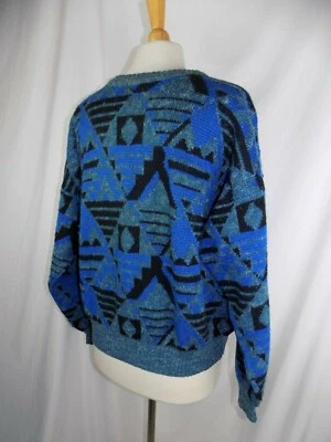 Suéter Santana Itália acrílico azul e preto pulôver masculino tamanho médio - Imagem 1 de 4