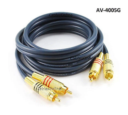 5ft 2-RCA to 2-RCA Gold-Plated Male to Male DJ/Mixer/Stereo System Audio Cable - Image 1 of 1