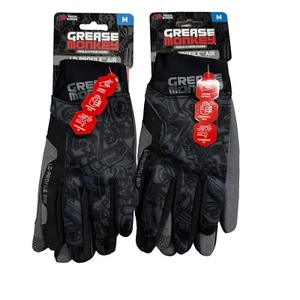 Grease Monkey Lo-profile Air Work Mechanics Gloves 2 Pairs Size M, Touch Screen - Picture 1 of 5