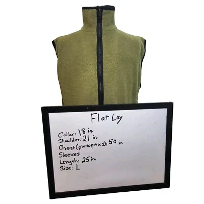 Chaleco de forro polar azul marino del ejército para hombre L Verde Cremallera completa Cintura con cordón Bolsillos con cremallera Foto 1 de 4