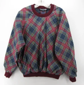 VINTAGE Sunderland Of Scotland Jacket Women Medium Red Golf Windbreaker Plaid - Picture 1 of 13