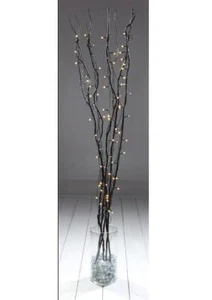 80 W/White LED Christmas Black Twig Light Decorations 1.2m LV081485 Premier - Picture 1 of 2