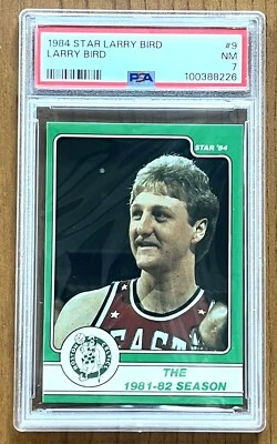1984 Star Larry Bird #9 PSA Just Graded RARE HOF Boston Celtics 4 Sharp Corners - Image 1 of 2