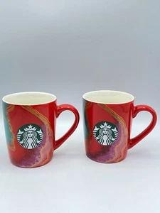 Juego de 2 tazas de té de café Starbucks Holiday Vibe rojo verde dorado púrpura - Imagen 1 de 13