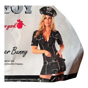 Vtg Playboy Bunny Officer Costume Lingerie Cosplay Cop Uniform Handcuffs S/M Y2K - Picture 1 of 8