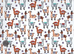 Allover Llamas Chintz 9 x 13.5 Inch Overglaze Ceramic Decal Sheet - Picture 1 of 1