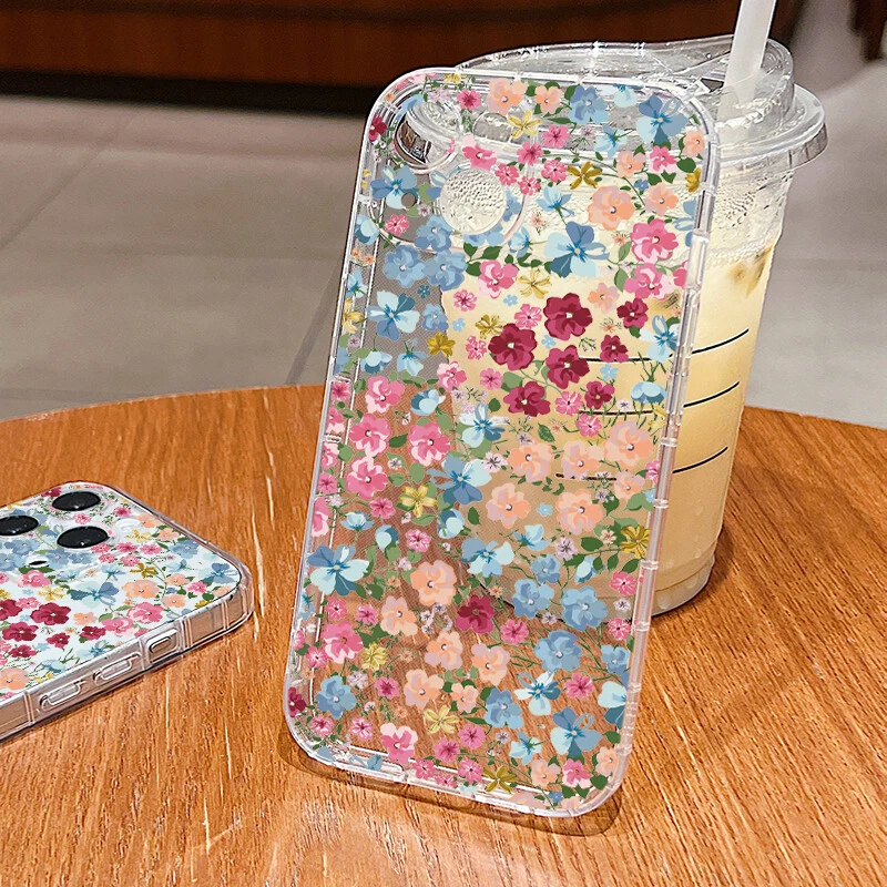 Phone Case For iPhone 15 Pro Max 14 13 12 11 XS 8 7 Flowers Silicone Soft Cover - Image 1 of 4