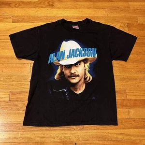 VTG 90S Alan Jackson Big Face Single Stitch Shirt Size Large - Picture 1 of 3
