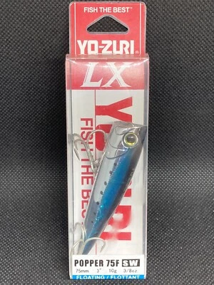 Señuelo de pesca flotante de agua superior YO-ZURI color sardina Popper 75F SW de 3"" 3/8 oz Foto 1 de 2
