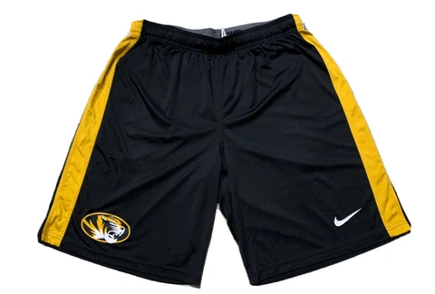 Nike Dri Fit Missouri Tigers Shorts Mizzou Mens Size XL Black Yellow Cover