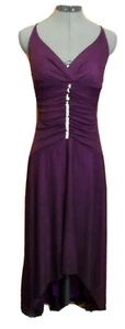 JODI KRISTOPHER festliches Partykleid S pflaume lila V-Ausschnitt Träger Hi-Lo sexy! - Bild 1 von 10