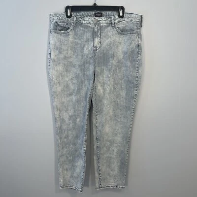 NYDJ Jeans Womens 16 Blue White Stripes Denim Cropped Relaxed Ankle Stretch Acid - Image 1 of 4