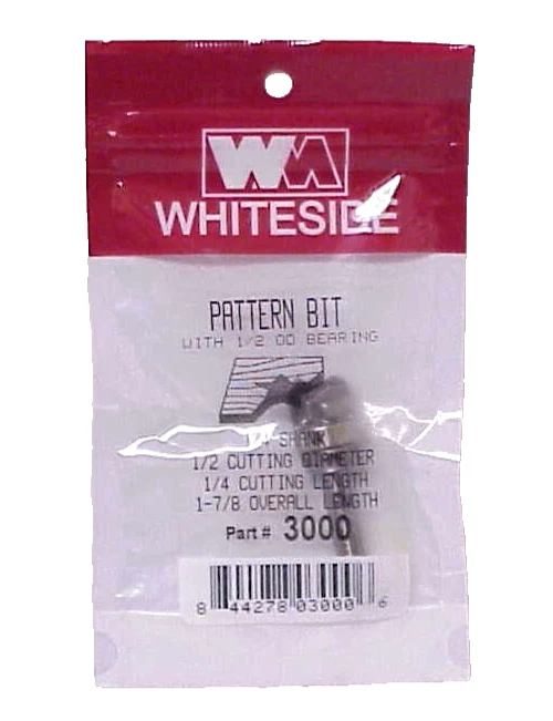 Broca patrón máquina lado blanco con 1/2 pieza de rodamiento #3000 vástago 1/4 totalmente nueva Foto 1 de 4