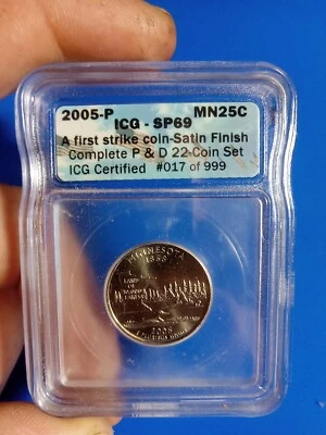 2005-P Minnesota Statehood Quarter W/Satin Finish ICG SP69. NICE! - Image 1 of 2
