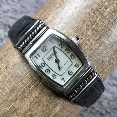 Ecclissi Women 22360  MOP Sterling Silver Leather Tonneau Quartz Watch 6 1/2" - Image 1 of 4