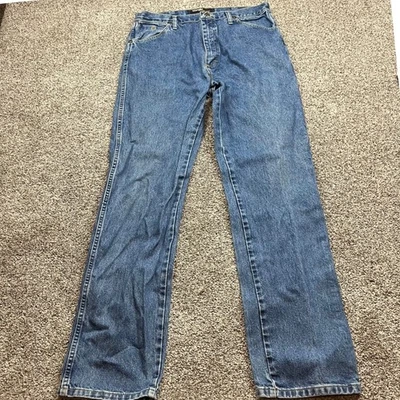 Мужские джинсы Wrangler George Strait Collection размер 35x36 синяя джинсовая ткань прямые штанины - Изображение 1 из 4