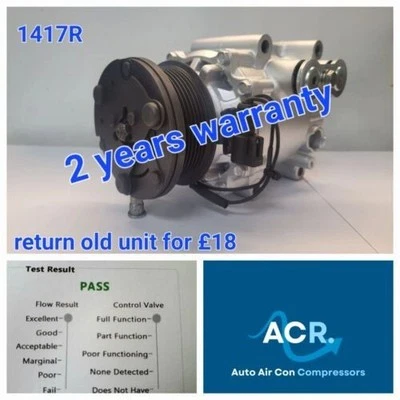 Compresor de aire acondicionado Ford Ka 1.4 gasolina nuevo 2002 a noviembre 2008 1417R Foto 1 de 4